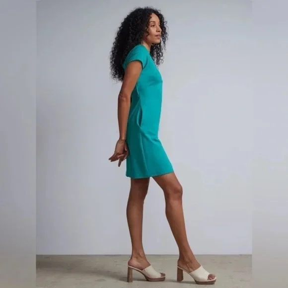 New York & Co. | Twist-Back Shift Dress - City Knits Seas of Teal Size XXL - Picture 5 of 7